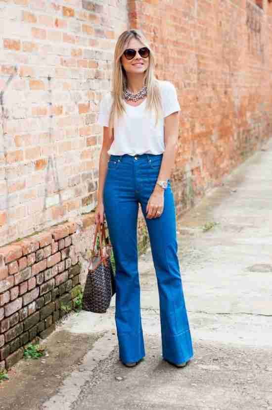 Looks com calça flare.