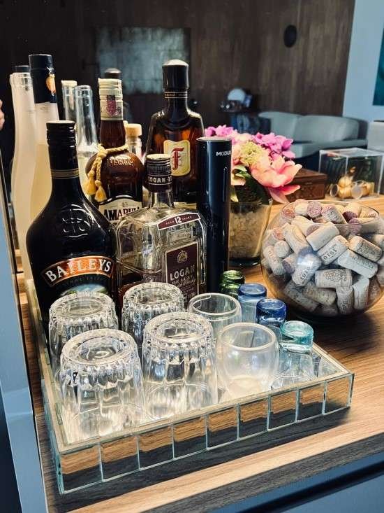 Bandeja bar decoração como montar.